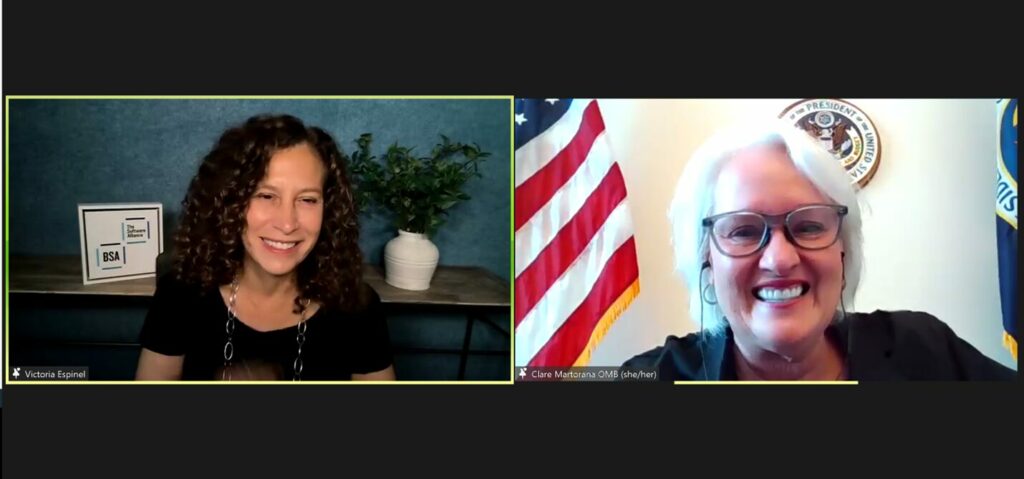 The panel featured BSA | The Business Software Alliance CEO and Software.org: the BSA Foundation President Victoria Espinel; Congresswoman Robin Kelly (IL-02); SAP Chief Marketing & Solutions Officer Julia White; and Federal Chief Information Officer of the United States Clare Martorana.